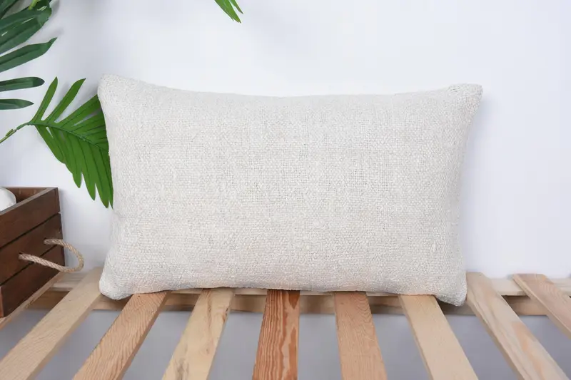 Antique Pillows, Authentic Pillow Cover, 12x20 White Pillow, Pillow for Sofa, Pillow Cover, Ethnical Kilim Rug Pillow - 1