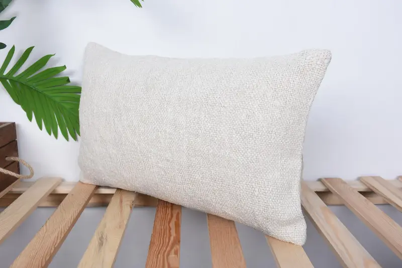 Antique Pillows, Authentic Pillow Cover, 12x20 White Pillow, Pillow for Sofa, Pillow Cover, Ethnical Kilim Rug Pillow - 5