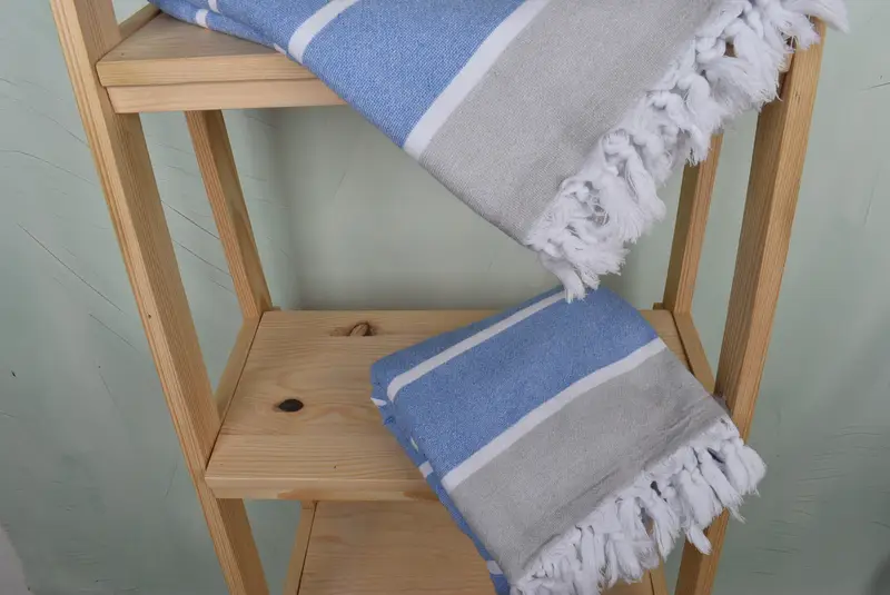Anniversary Gift For Her, Large Turkish Towel, Antibacterial Turkish peshtemal towel, Wedding Gift, Turkish towel, 68x40 Cotton Striped Terry Towel - 5