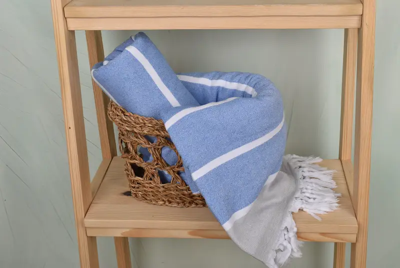 Anniversary Gift For Her, Large Turkish Towel, Antibacterial Turkish peshtemal towel, Wedding Gift, Turkish towel, 68x40 Cotton Striped Terry Towel - 4