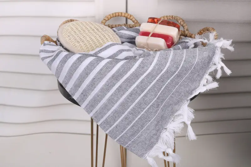 Embroidered Towel, 70x40 Cotton Striped Towel, Personalized Wedding Gift, Christmas Favors, Oversized Beach Towel, Quick-Dry Beach Towel, Spa Towel - 2