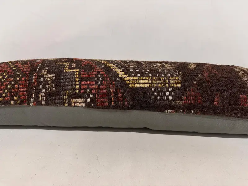 Kilim Pillow, Pillow for Sofa, Oriental Pillow, Vintage Kilim Pillow, 16x48 Brown Pillow, Pet Pillow Sham, Cushion Cover - 5