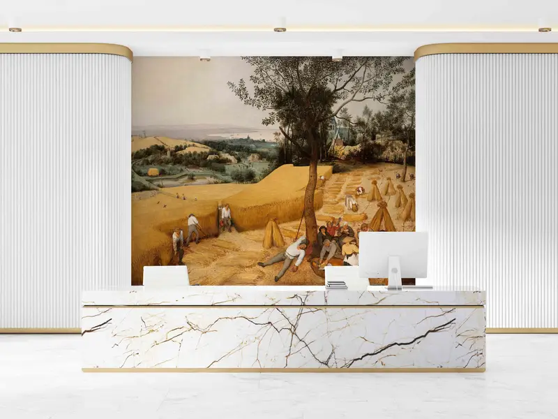 Pieter Bruegel the Elder Wall Paper, 3D Origami, The Harvesters Wall Poster, Famous Wall Decals, Country Wall Mural, 3D Papercraft, - 7