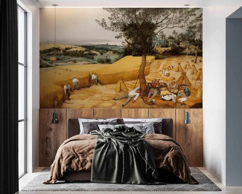 Pieter Bruegel the Elder Wall Paper, 3D Origami, The Harvesters Wall Poster, Famous Wall Decals, Country Wall Mural, 3D Papercraft, - 5