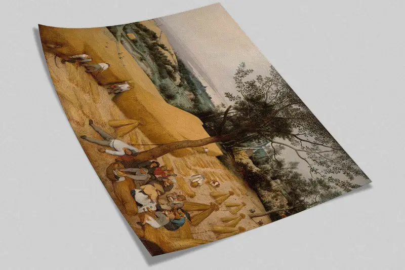 Pieter Bruegel the Elder Wall Paper, 3D Origami, The Harvesters Wall Poster, Famous Wall Decals, Country Wall Mural, 3D Papercraft, - 9