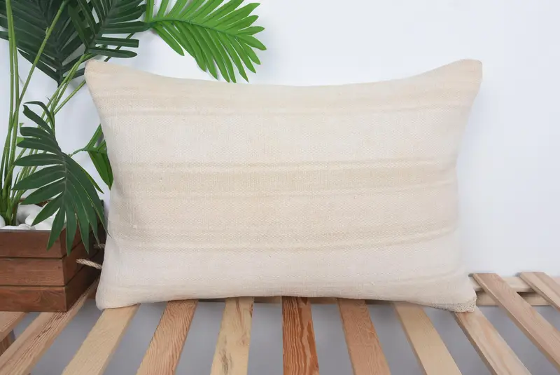 Turkish Corner Pillow, Boho Pillow, Pillow for Sofa, Pillow Case, Patio Pillow Cover, 16x24 Beige Pillow Sham, Antique Pillows, Accent Pillow - 1