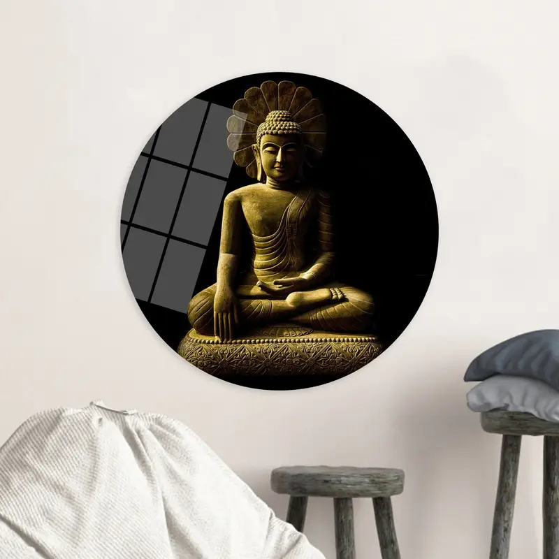 エレガントな仏陀キャンバス: 家庭用アジアの瞑想アート