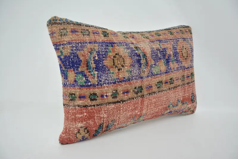 Anatolian Pillow Cover, Pillow Case, 16x24 Blue Pillow Case, Seat Pillow, Vintage Pillow, Pillow for Couch, Turkish Kilim Pillow - 3