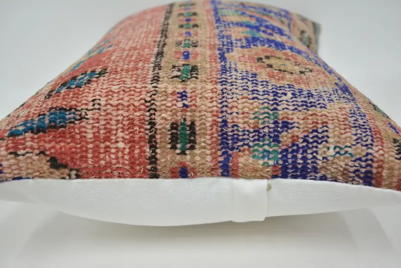 Anatolian Pillow Cover, Pillow Case, 16x24 Blue Pillow Case, Seat Pillow, Vintage Pillow, Pillow for Couch, Turkish Kilim Pillow - 5