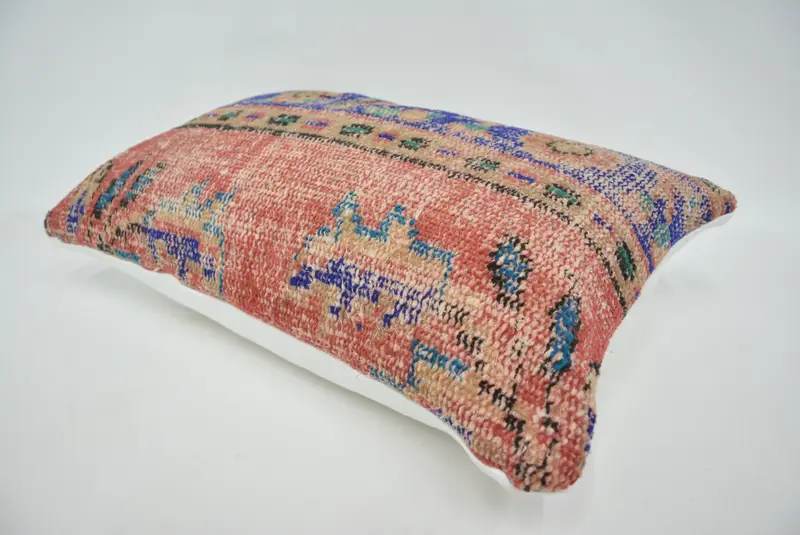 Anatolian Pillow Cover, Pillow Case, 16x24 Blue Pillow Case, Seat Pillow, Vintage Pillow, Pillow for Couch, Turkish Kilim Pillow - 6