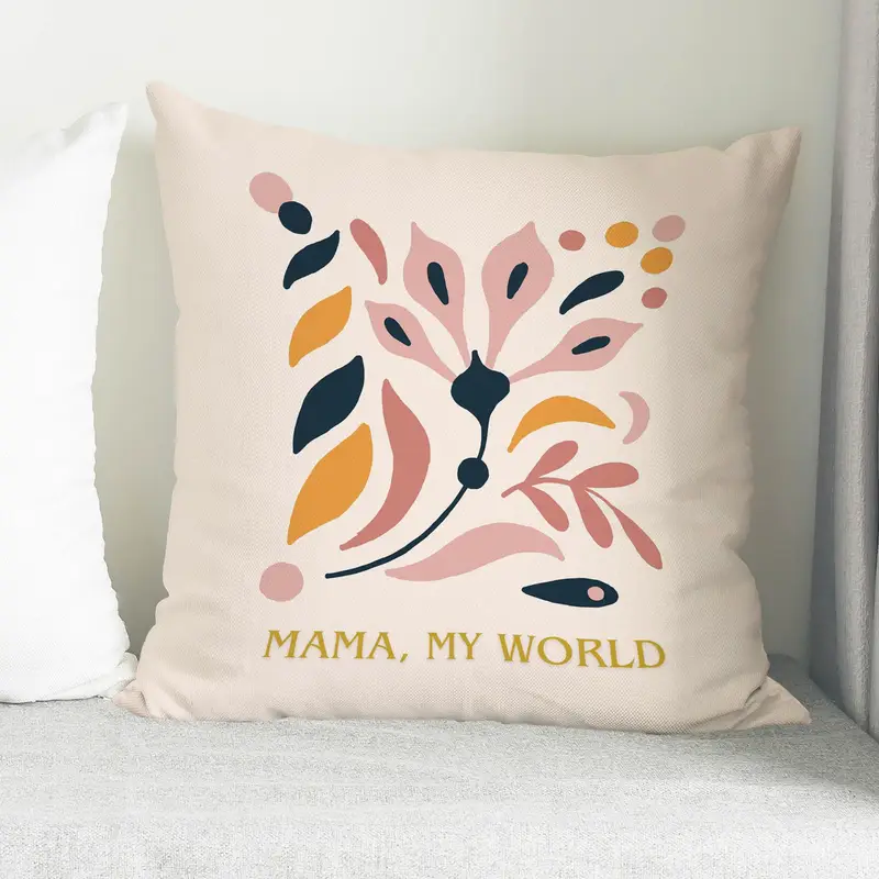 Modern Minimalist Mama Home Pillow, Neutral Print Cushion Cover, Simple Aesthetic Design, Gift for - 1