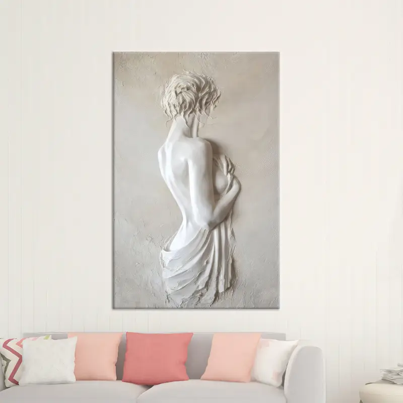 Trendy Soyut Kadın Heykeli Kanvas - Zarif Oda Dekoru