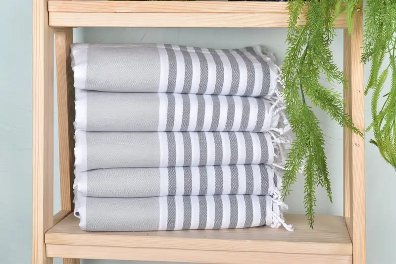 Wedding Hand Made Gift, Bachelorette Party Gifts Bridesmaids, Peshtemal, Turkish Towel Set, Bath towel, 70x40 Cotton Striped Towel, Gift For Him - 1