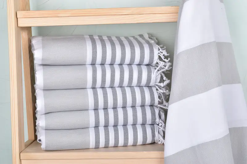 Wedding Hand Made Gift, Bachelorette Party Gifts Bridesmaids, Peshtemal, Turkish Towel Set, Bath towel, 70x40 Cotton Striped Towel, Gift For Him - 2