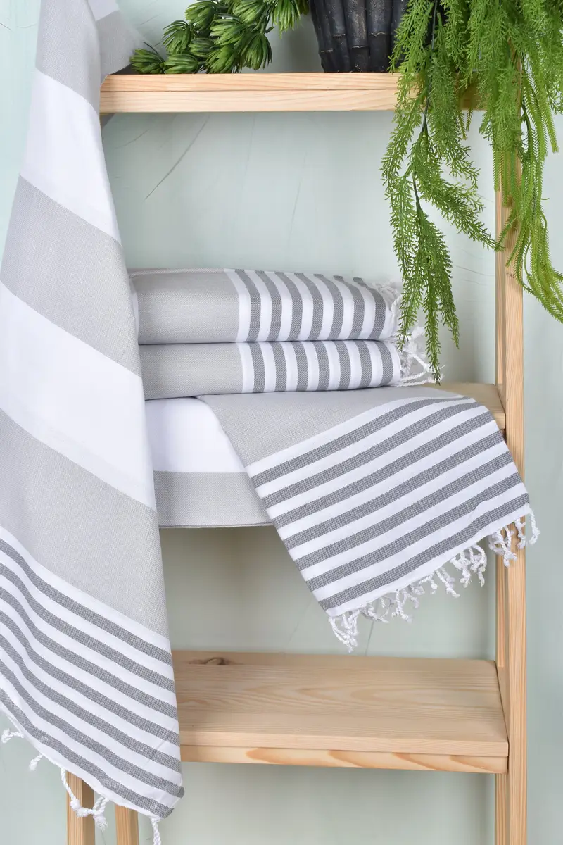 Wedding Hand Made Gift, Bachelorette Party Gifts Bridesmaids, Peshtemal, Turkish Towel Set, Bath towel, 70x40 Cotton Striped Towel, Gift For Him - 6