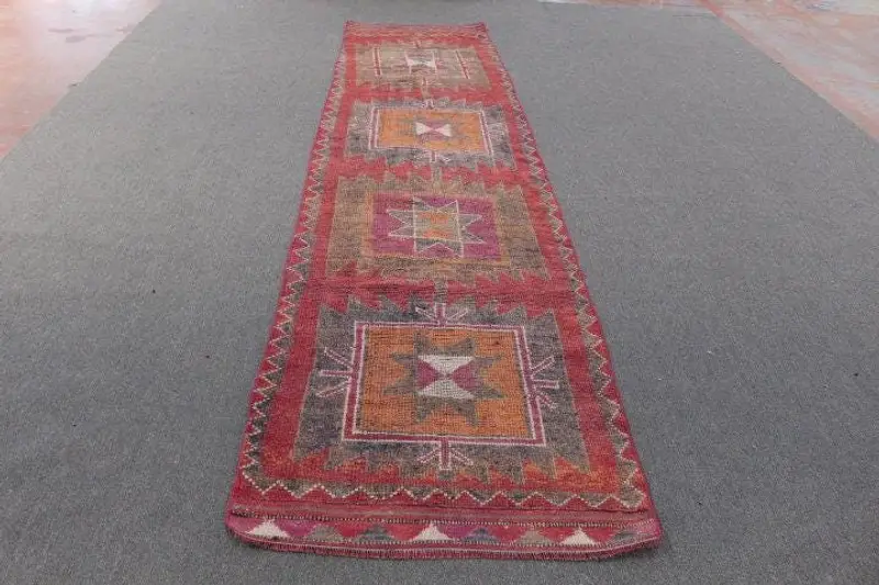 Benzersiz Pembe Kamuflaj Halı, 3,1x12,3 ft Canlı Dekor