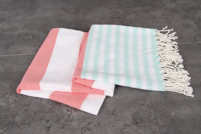 Monogrammiertes Strandtuch, 70x40 Baumwollstreifenhandtuch, Sticktuch, Heimgeschenk, Personalisiertes Handtuch, Bio -Handtuch, personalisiertes Hochzeitsgeschenk - 5