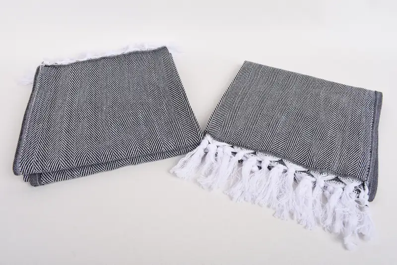 Monogram Hand Towel, 36x18 Cotton Herringbone Towel, Wedding Favors, Custom Hand Towel, Gift For Him, Custom Turkish Towel, Bridal Shower Gifts - 7