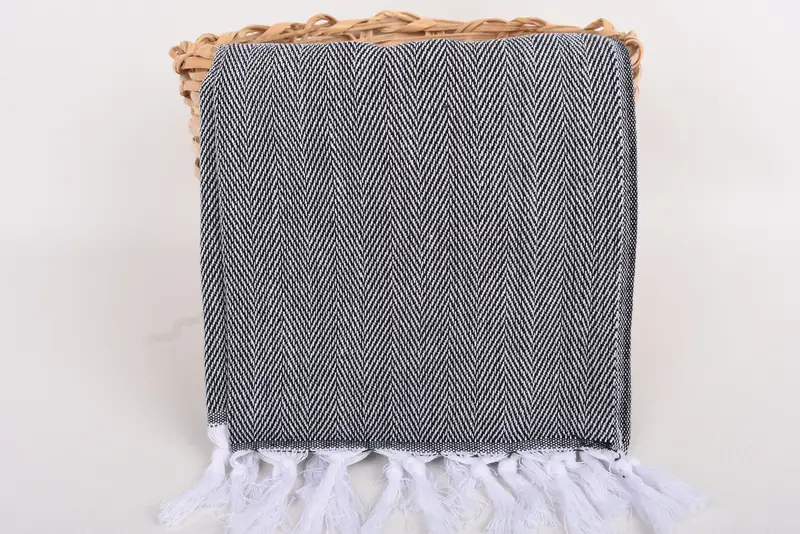 Monogram Hand Towel, 36x18 Cotton Herringbone Towel, Wedding Favors, Custom Hand Towel, Gift For Him, Custom Turkish Towel, Bridal Shower Gifts - 5