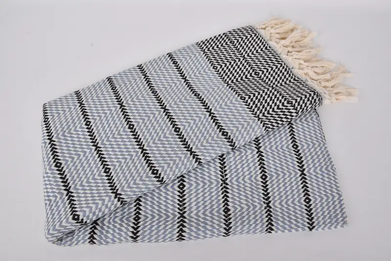 Handwoven Turkish bath towel, Organic Beach Towel, 80x40 Cotton Diamond Towel, Thin towel, Personalized Gifts, Soft towel, Family Gift, Scarf Towel - 4