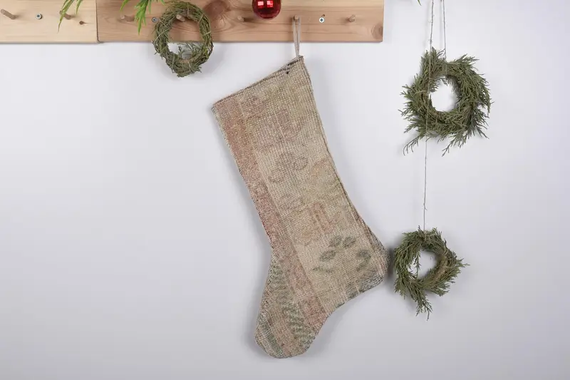 19 inç Noel Süsleri Desenli Çorap, Şenlikli Tatil Çorabı