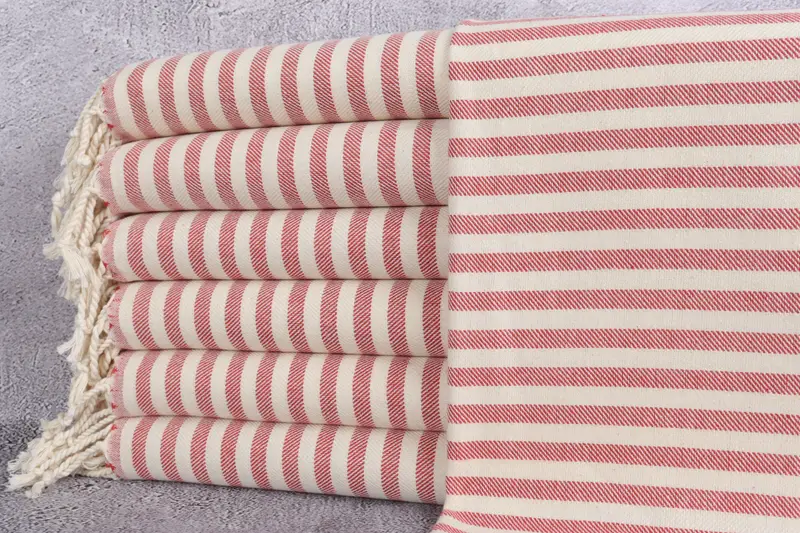 40x24 Cotton Striped Towel, Travel Towel, Personalized Kitchen Towel, Monogram Hand Towel, Bride Gift, Small Bath Towels, Girl Trip Party Favor - 1