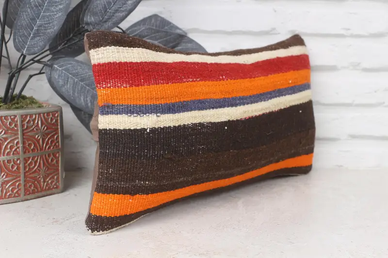 8x16 Brown Cushion, Pastel Cushion Case, Home Decor Pillow, Square Throw Pillow, Kilim Pillow Cover, Cushion, Patio Cushion Case, Turkish Pillow - 3