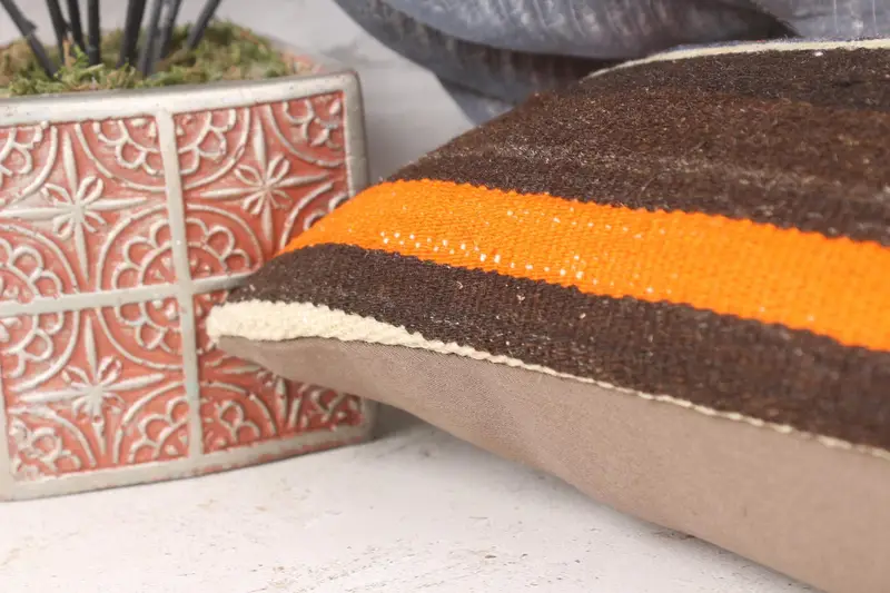 8x16 Brown Cushion, Pastel Cushion Case, Home Decor Pillow, Square Throw Pillow, Kilim Pillow Cover, Cushion, Patio Cushion Case, Turkish Pillow - 7