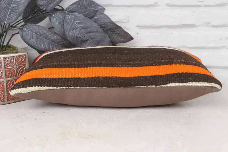 8x16 Brown Cushion, Pastel Cushion Case, Home Decor Pillow, Square Throw Pillow, Kilim Pillow Cover, Cushion, Patio Cushion Case, Turkish Pillow - 5