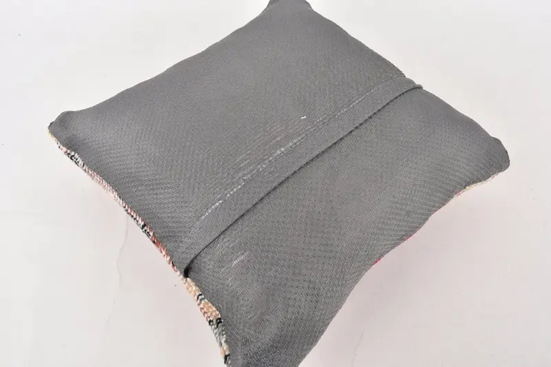 イカットクッションカバー、枕カバー、トルコのキリム枕、装飾クッションカバー、ビンテージキリム枕、14x14レッドピローシャム、キリムクッションシャム - 7