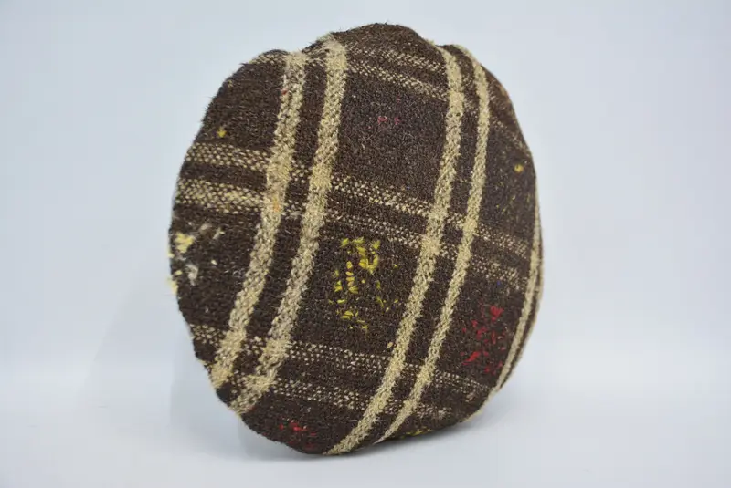 Ethnical Kilim Rug Pillow, Ethnic Throw Cushion Case, Vintage Pillow, Handmade Kilim Cushion, Cushion Cover, Bench Pillow, 16x16 Brown Cushion - 3
