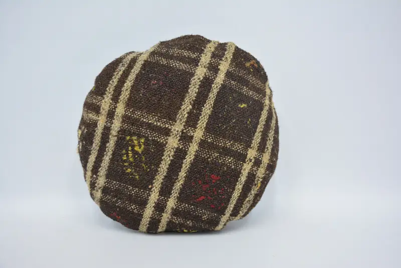 Ethnical Kilim Rug Pillow, Ethnic Throw Cushion Case, Vintage Pillow, Handmade Kilim Cushion, Cushion Cover, Bench Pillow, 16x16 Brown Cushion - 1