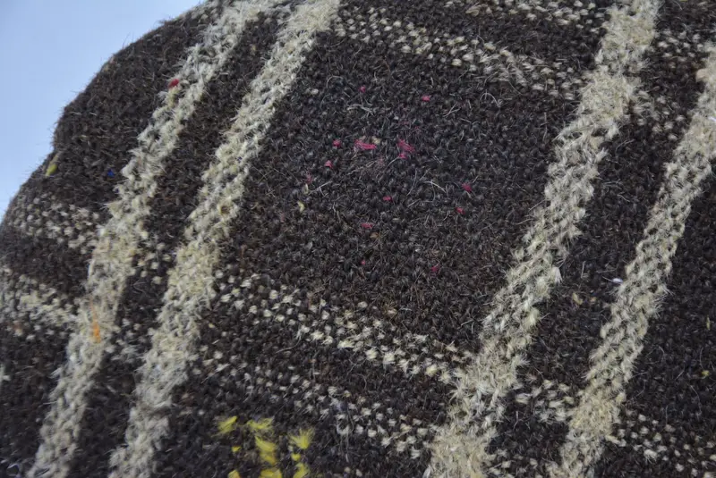 Ethnical Kilim Rug Pillow, Ethnic Throw Cushion Case, Vintage Pillow, Handmade Kilim Cushion, Cushion Cover, Bench Pillow, 16x16 Brown Cushion - 2
