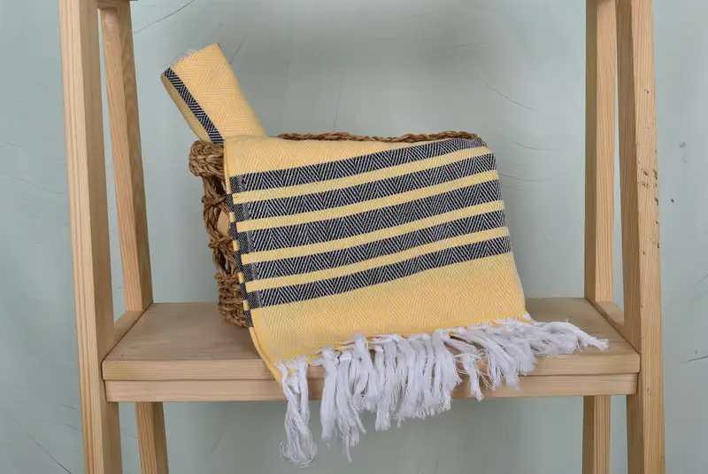 Beach Wedding Favor, Wedding Anniversary Gift, Wedding Favors, Family Gift, Turkish Hand Towel, 40x20 Cotton Zig zag Towel, Monogram Kitchen Towel - 4