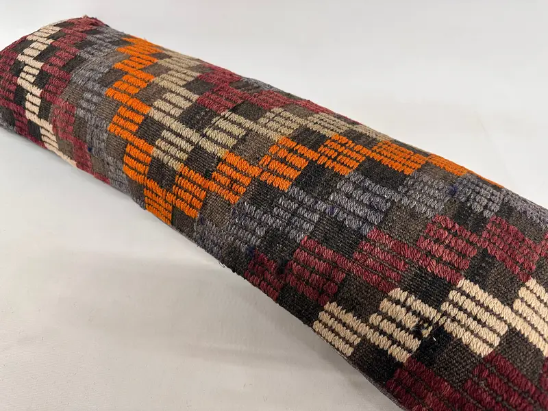 Designer Throw Pillow Cover, Vintage Pillow, 12x36 Purple Pillow Cover, Boho Pillow, Kilim Pillow, Pillow, Turkish Bench Pillow Case - 6