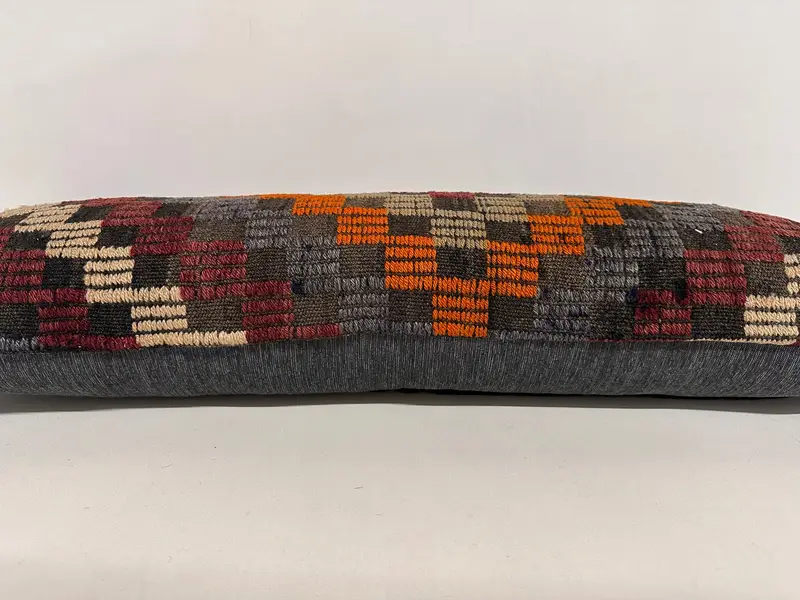 Designer Throw Pillow Cover, Vintage Pillow, 12x36 Purple Pillow Cover, Boho Pillow, Kilim Pillow, Pillow, Turkish Bench Pillow Case - 5