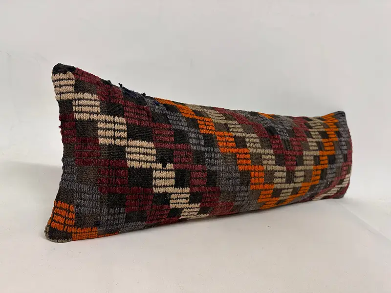 Designer Throw Pillow Cover, Vintage Pillow, 12x36 Purple Pillow Cover, Boho Pillow, Kilim Pillow, Pillow, Turkish Bench Pillow Case - 2