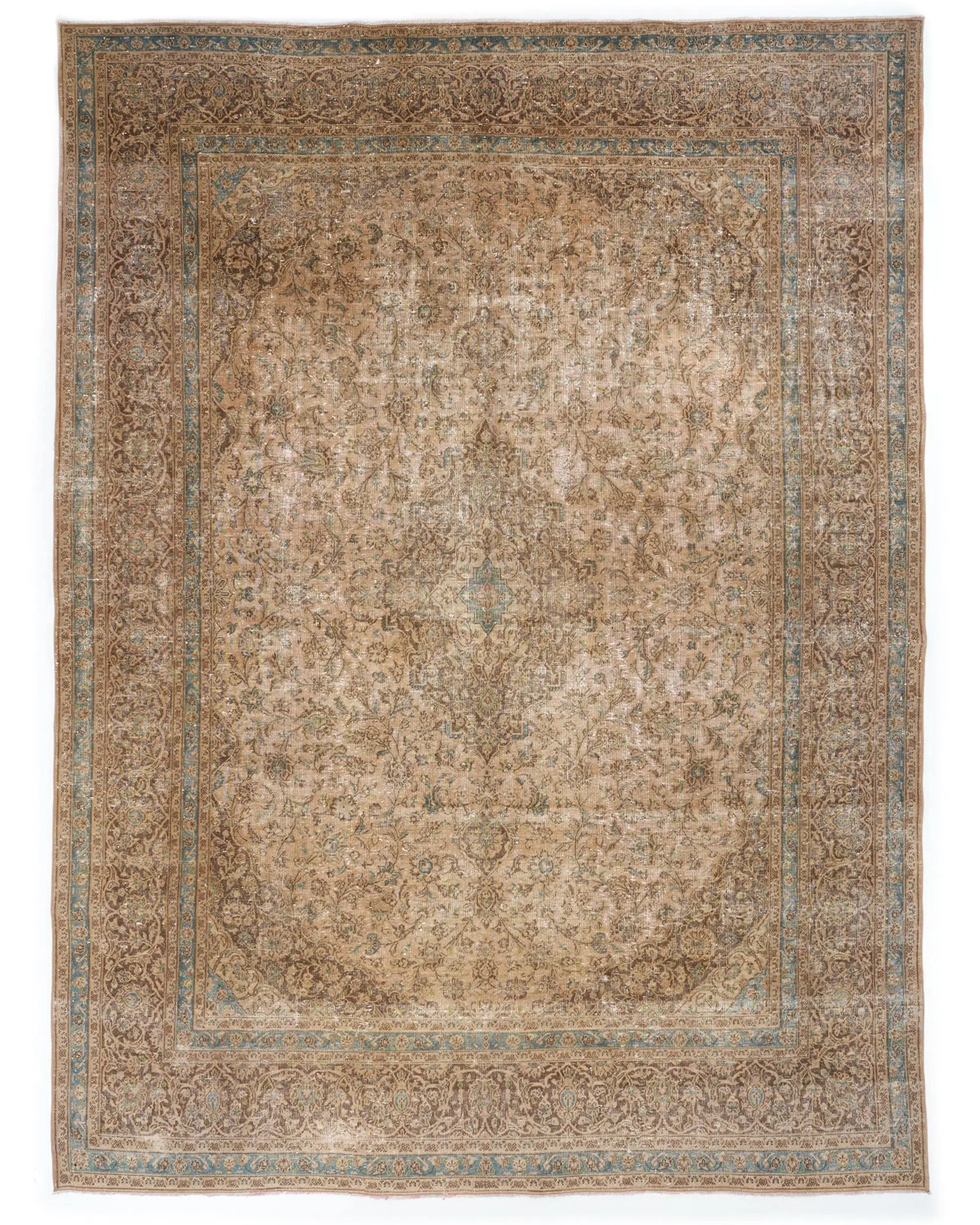 9.5x12.6 ft Vintage Rug, Oversize Turkish Rug, Brown Rug - 1