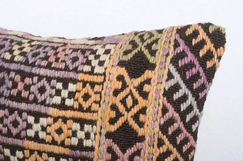 Turkish Pillow, Ikat Cushion Case, Interior Designer Pillow, Vintage Kilim Throw Pillow, 12x20 Pink Cushion Case, Cushion Case - 5