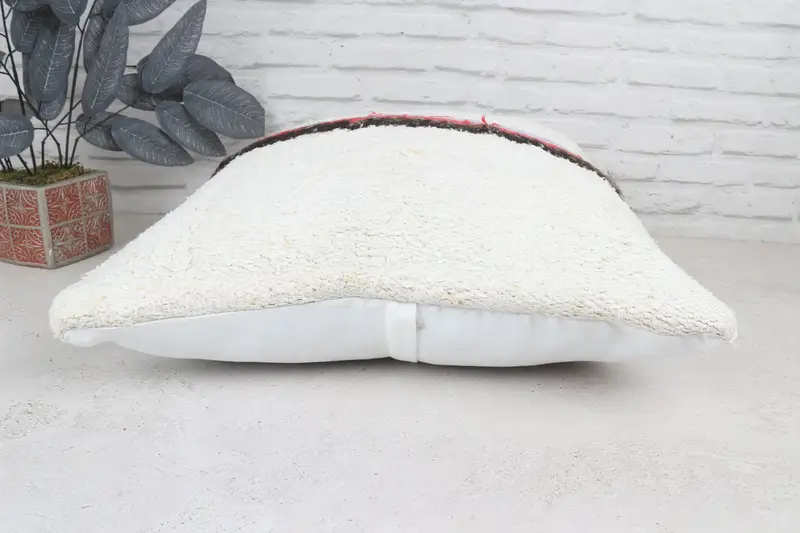 Turkish Pillow, 22x22 White Cushion Case, Cushion, Boho Throw Cushion, Yoga Pillow Case, Kilim Pillow Cover, Home Decor Pillow - 6