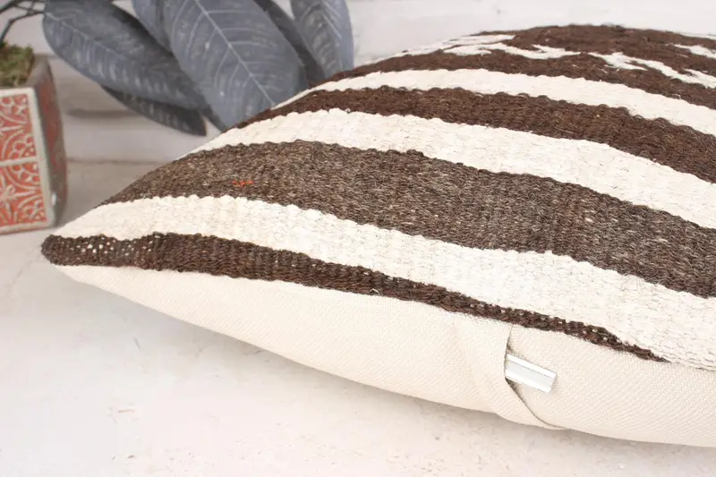 Pillow Sham, Turkish Kilim Pillow, 16x16 White Pillow Case, Ottoman Cushion Cover, Accent Throw Pillow Sham, Throw Kilim Pillow, Kilim Cushion Sham - 7
