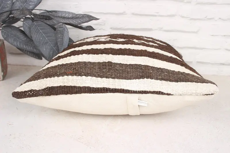 Pillow Sham, Turkish Kilim Pillow, 16x16 White Pillow Case, Ottoman Cushion Cover, Accent Throw Pillow Sham, Throw Kilim Pillow, Kilim Cushion Sham - 5