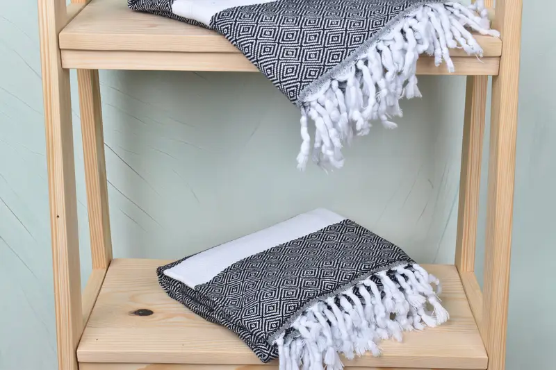 Sand-free towel, Summer Gift, Turkish fouta towel for outdoor use, Customized Towels, 70x40 Cotton Diamond Towel, Travel Towel, Cotton towel - 5