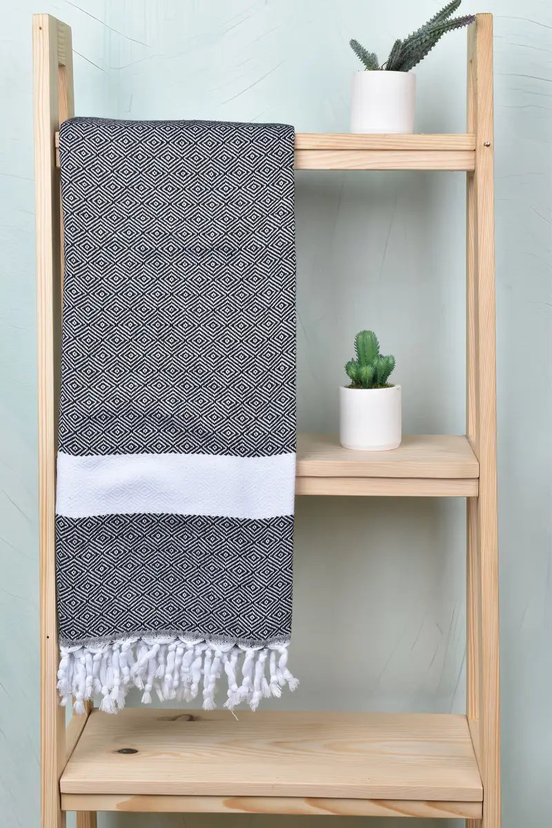 Sand-free towel, Summer Gift, Turkish fouta towel for outdoor use, Customized Towels, 70x40 Cotton Diamond Towel, Travel Towel, Cotton towel - 8