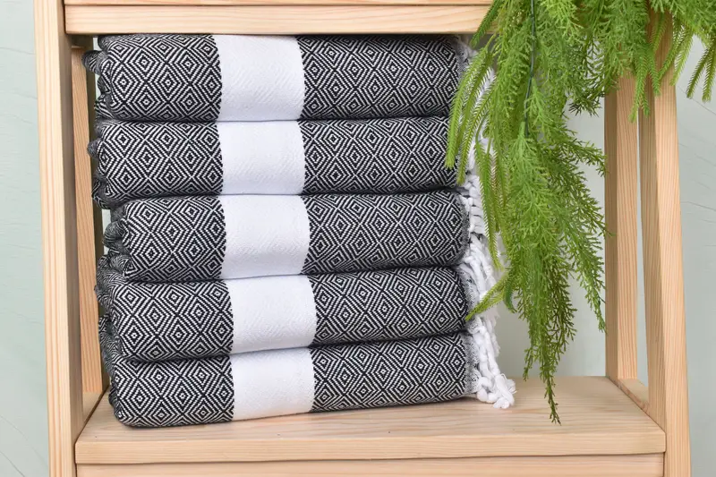 Sand-free towel, Summer Gift, Turkish fouta towel for outdoor use, Customized Towels, 70x40 Cotton Diamond Towel, Travel Towel, Cotton towel - 2