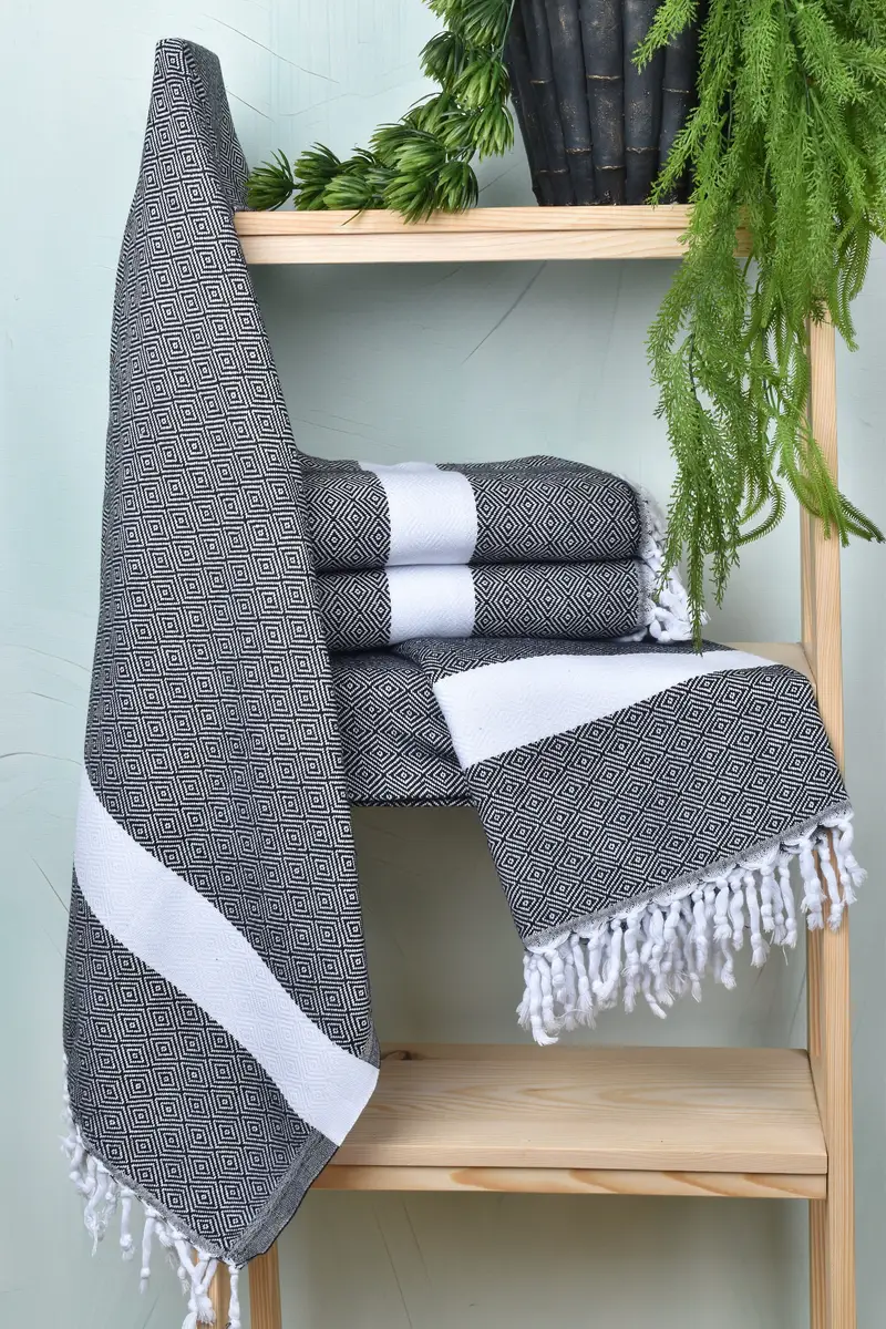 Sand-free towel, Summer Gift, Turkish fouta towel for outdoor use, Customized Towels, 70x40 Cotton Diamond Towel, Travel Towel, Cotton towel - 6
