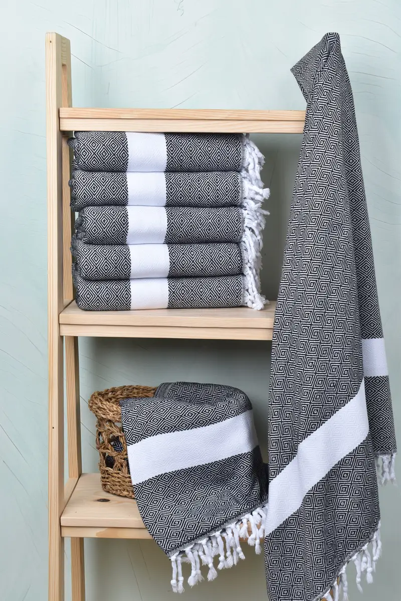 Sand-free towel, Summer Gift, Turkish fouta towel for outdoor use, Customized Towels, 70x40 Cotton Diamond Towel, Travel Towel, Cotton towel - 3