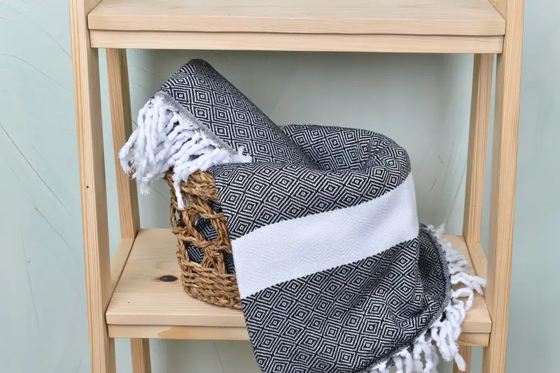Sand-free towel, Summer Gift, Turkish fouta towel for outdoor use, Customized Towels, 70x40 Cotton Diamond Towel, Travel Towel, Cotton towel - 4
