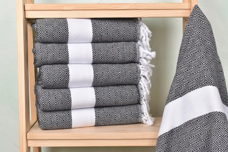 Sand-free towel, Summer Gift, Turkish fouta towel for outdoor use, Customized Towels, 70x40 Cotton Diamond Towel, Travel Towel, Cotton towel - 1