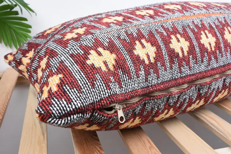 Luxury Pillow, Ethnical Kilim Rug Pillow, Crochet Pattern Pillow Sham, Vintage Kilim Pillow, Boho Pillow, 16x43 White Cushion Case, Cushion - 6